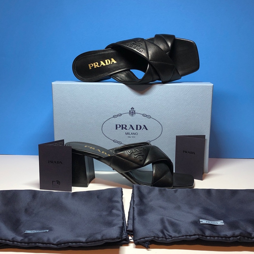 New Authentic Prada Black Leather Mules for Women Size 38! - Picture 12 of 12